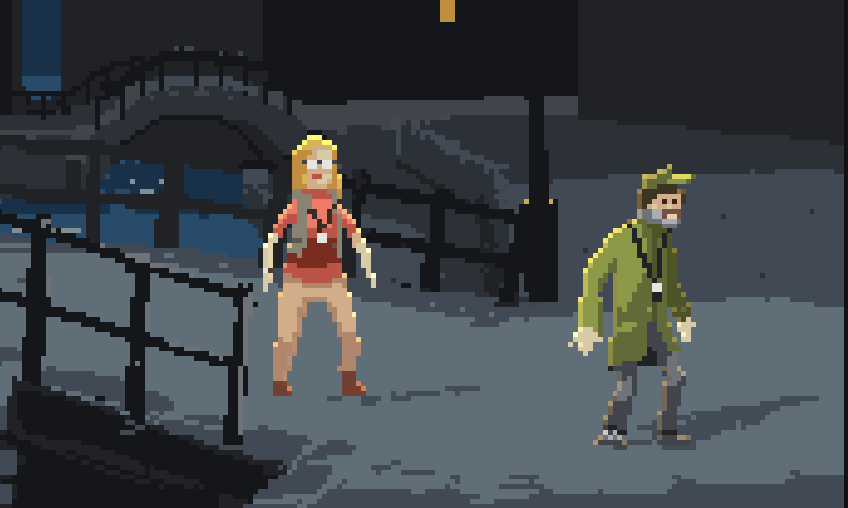 screenshot of the point and click game editor, showcasing dynamic lighting and shadows.